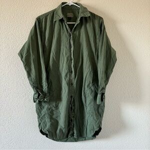 Universal Thread Women’s Tunic Shirt Dress XS Olive Green Button Front Western